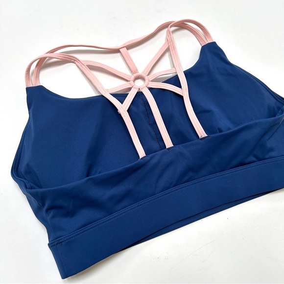 Sol & Mane Alexandria Strappy Two Tone Bra in Royal Blue & Blush, Size Medium - Picture 7 of 12